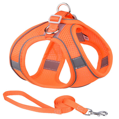Vest Style Reflective Pet Harness & Leash Set