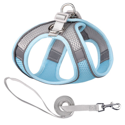 Vest Style Reflective Pet Harness & Leash Set