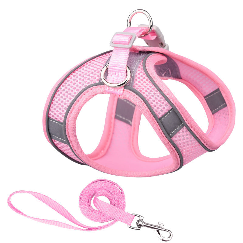 Vest Style Reflective Pet Harness & Leash Set