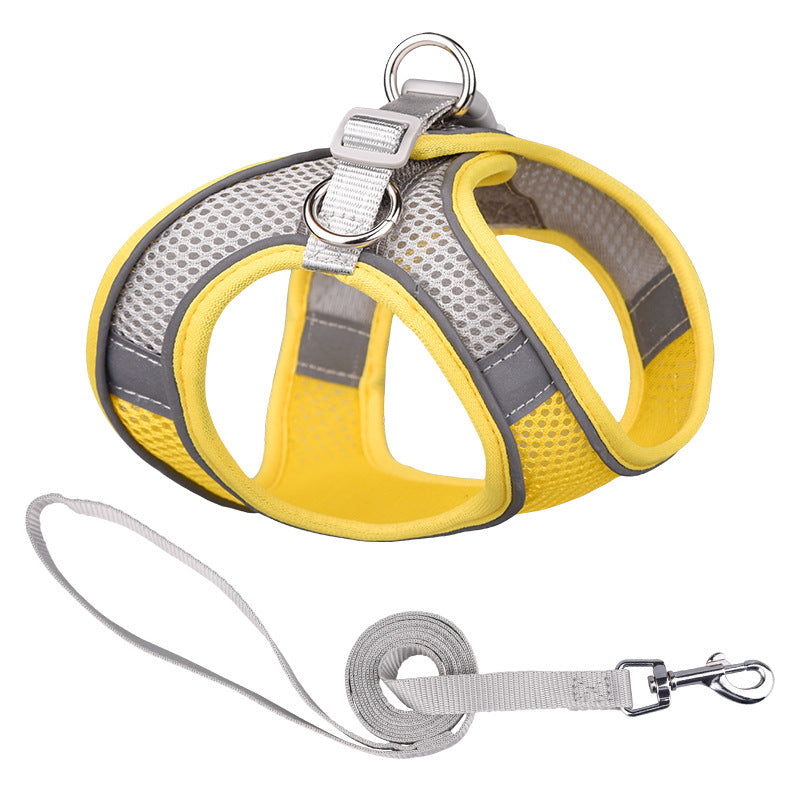 Vest Style Reflective Pet Harness & Leash Set