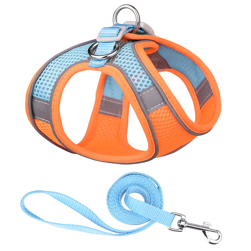 Vest Style Reflective Pet Harness & Leash Set