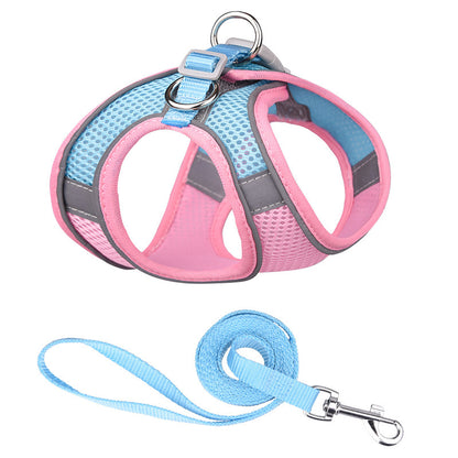 Vest Style Reflective Pet Harness & Leash Set