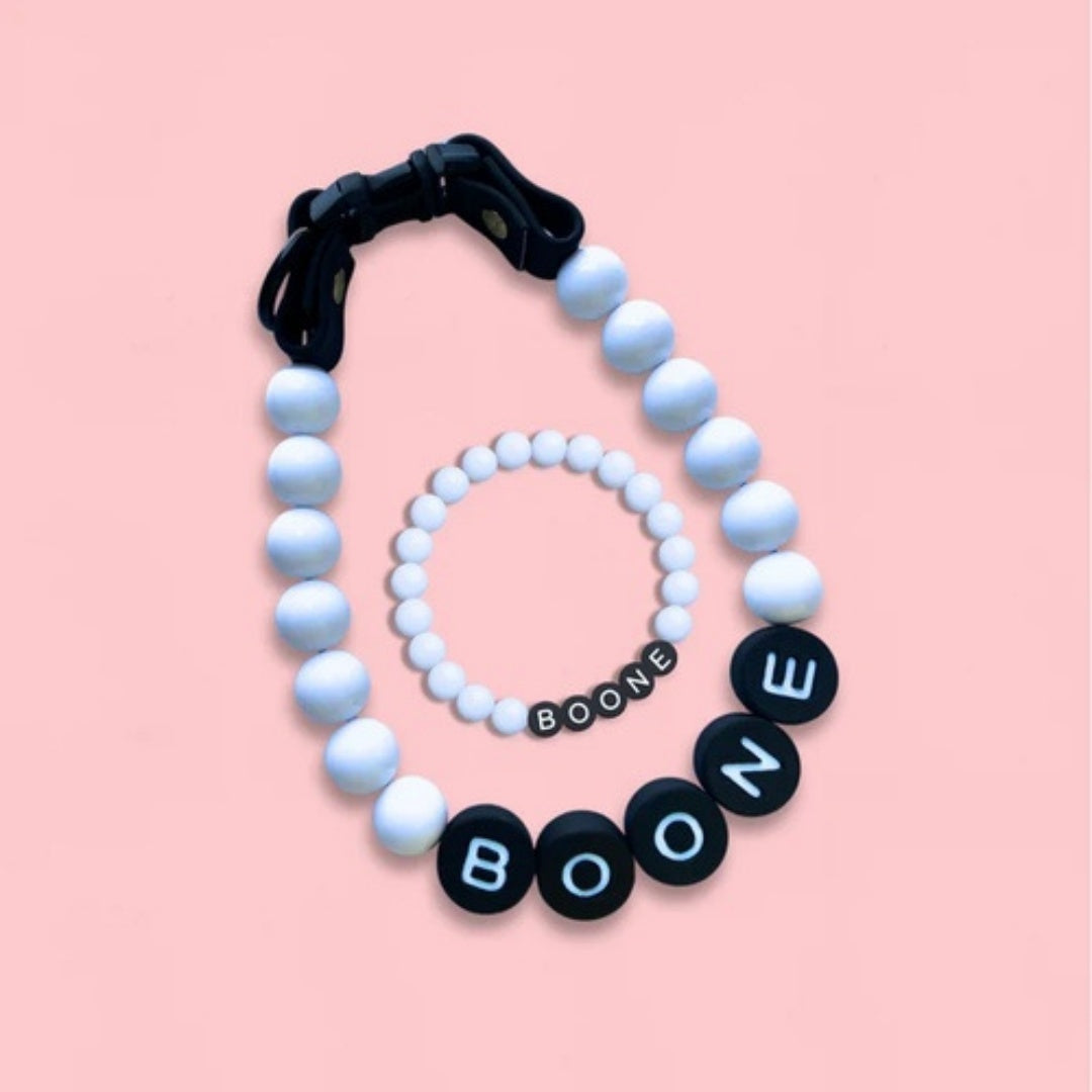 Personalized Pet Collar & Matching Bracelet Set