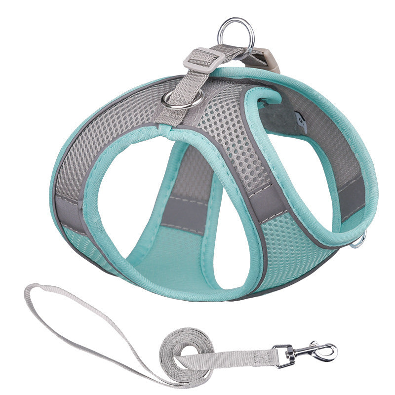Vest Style Reflective Pet Harness & Leash Set