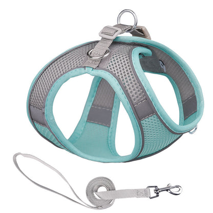 Vest Style Reflective Pet Harness & Leash Set