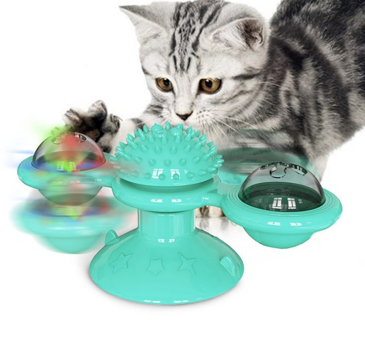 Cat Rotating Windmill Toy – Multi-Function Suction Cat Toy