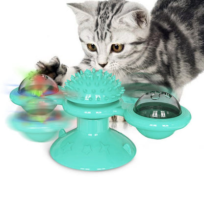 Cat Rotating Windmill Toy – Multi-Function Suction Cat Toy