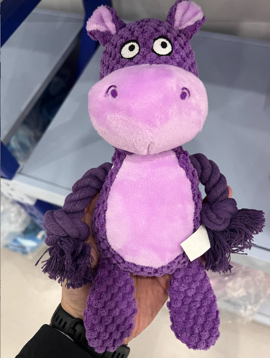 Groom Glory Interactive Plush Hippo Dog Toy