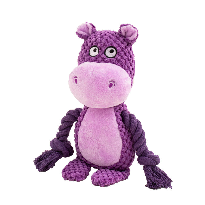 Groom Glory Interactive Plush Hippo Dog Toy