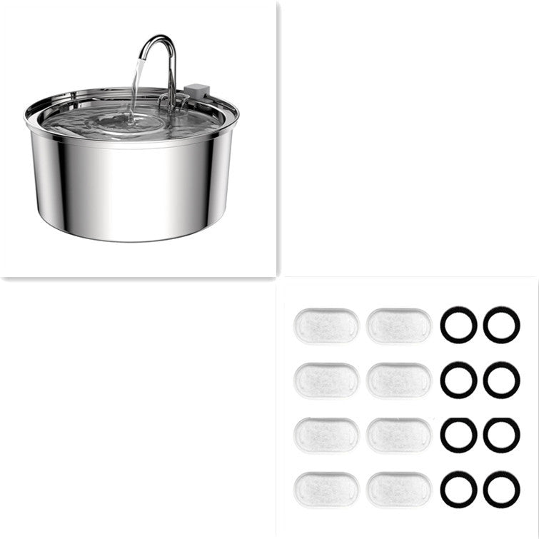 Groom Glory Stainless Steel Automatic Pet Water Fountain – USB Powered Dispenser for Cats & Dogs