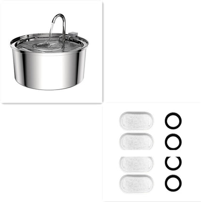 Groom Glory Stainless Steel Automatic Pet Water Fountain – USB Powered Dispenser for Cats & Dogs