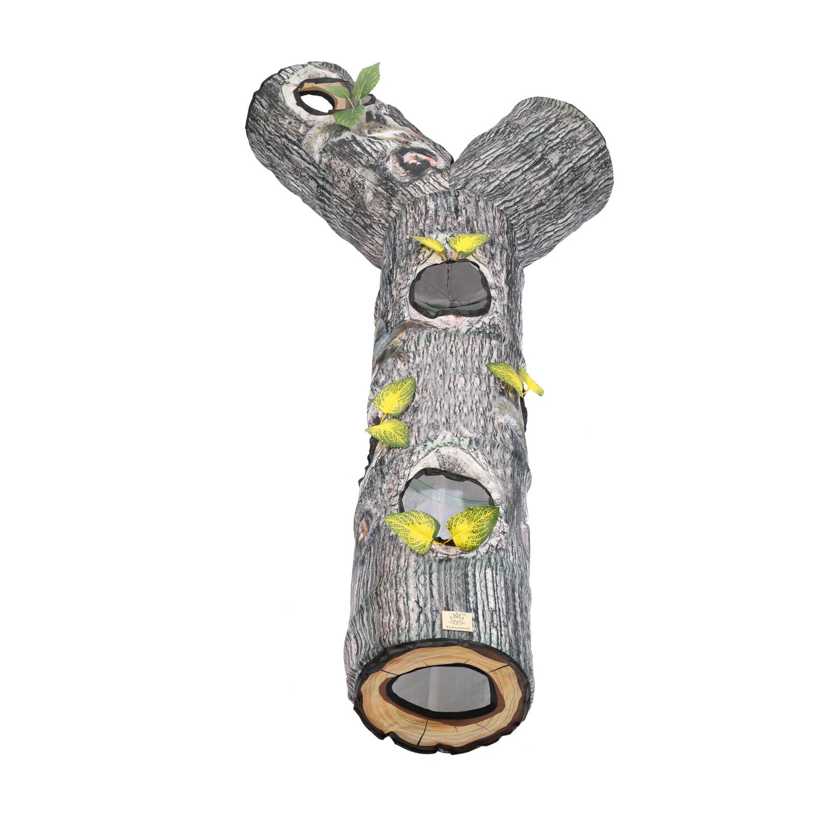 Groom Glory Tree Pattern 3-Way Tunnel Toy for Cats & Small Pets – Foldable Pet Play Tube by Zhiyi 