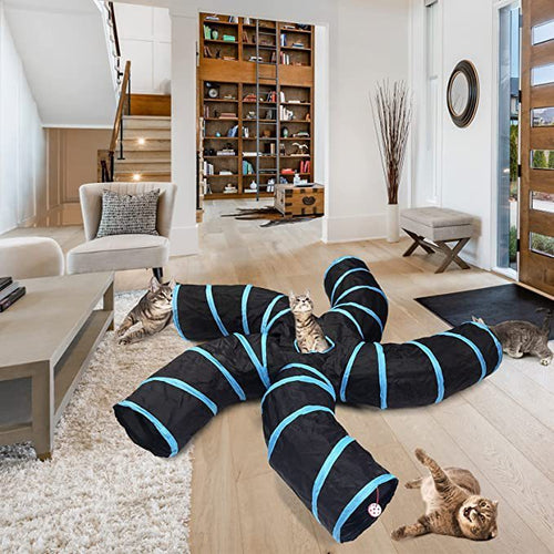 
Groom Glory Tree Pattern 3-Way Tunnel Toy for Cats & Small Pets – Foldable Pet Play Tube by Zhiyi 
