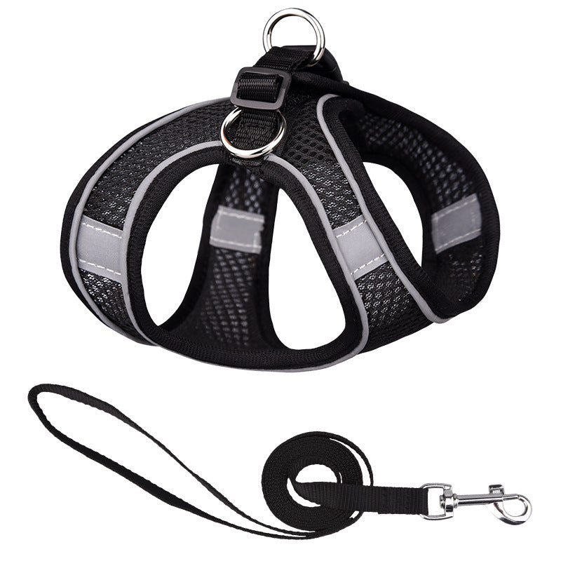 Vest Style Reflective Pet Harness & Leash Set