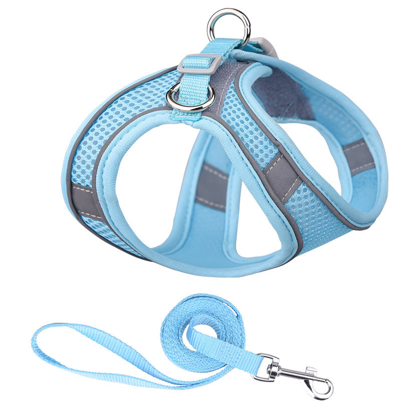 Vest Style Reflective Pet Harness & Leash Set