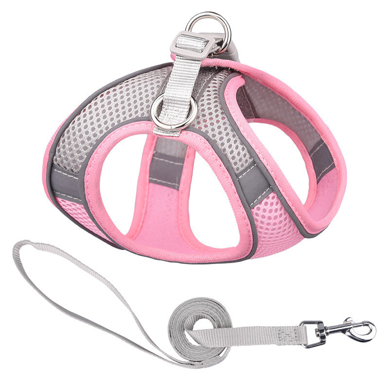 Vest Style Reflective Pet Harness & Leash Set